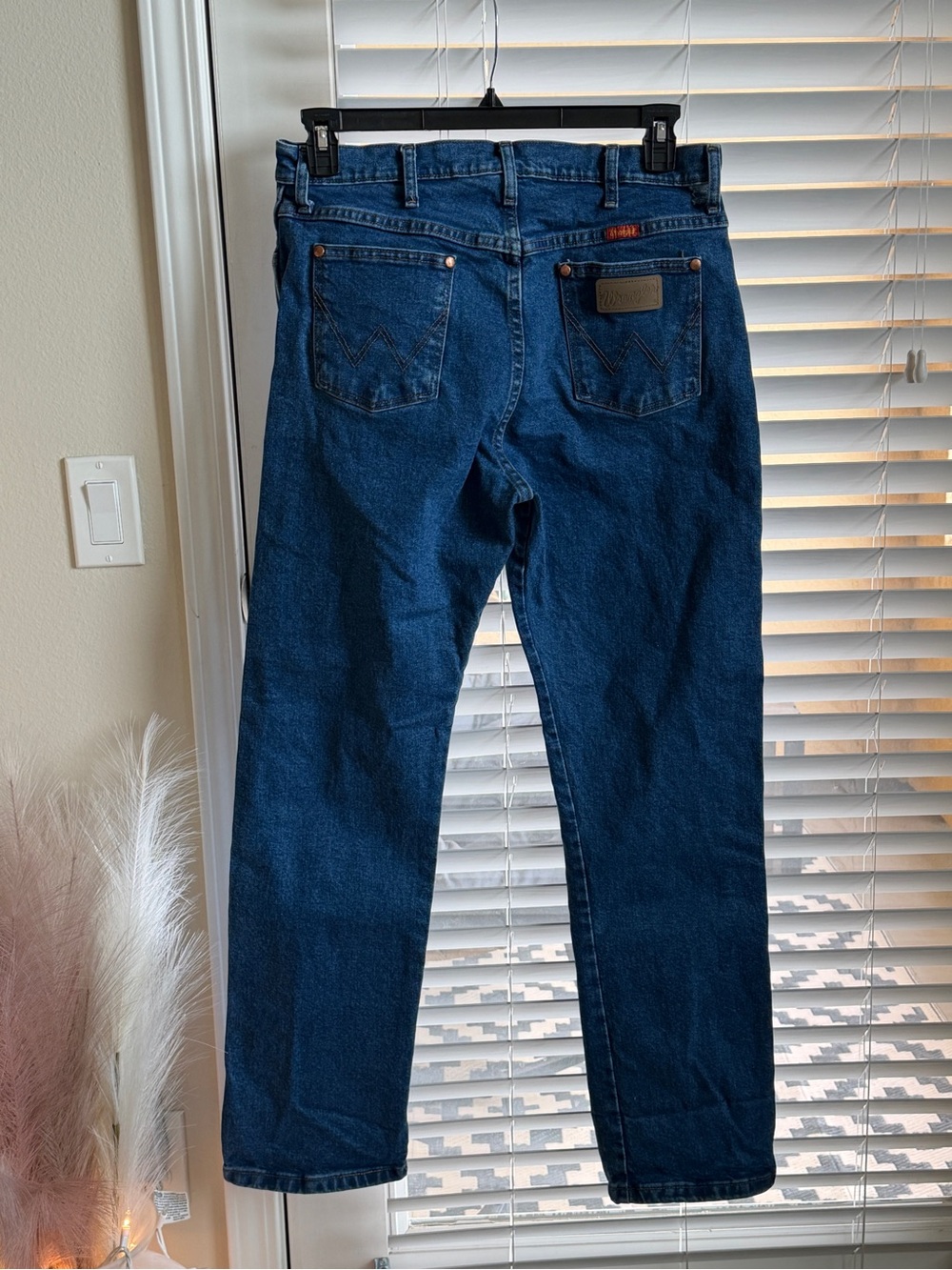 Wrangler Womens Straight Leg Jeans - Dark Blue Denim